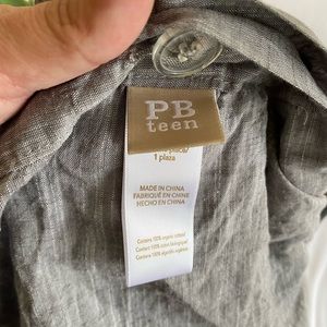 PB Teen Gray Chambray Twin Duvet Cover